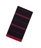 Black Woven Bengal Cotton Saree With Stripes & Contrast Border-BG1888