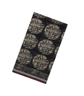 Indigo Printed Chanderi Cotton Saree With Bird Motifs & Sequin Work-CC1437