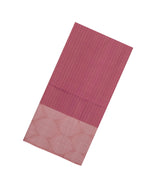 Dusty Pink Handloom Soft Silk Saree With Checks & Floral Border-SO4594