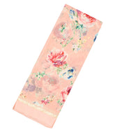 Light Peach Woven Georgette Silk Saree With Printed Floral Motifs-PS0566