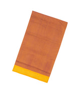 Rust Handloom Mangalagiri Cotton Saree With Contrast Border-MA0722