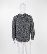 Dark green short kurta with batik print-EW1113