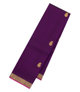 Dark Purple Handloom Kanchipuram Silk Saree With Mango Buttas-KA16207