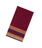 Maroon Handloom Silk Cotton Saree With Buttas-SC4353