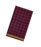 Maroon Handloom Uppada Silk Saree With Checks & Meena Pallu-UP0346