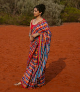 Multi Color Handloom Bengal Cotton Saree With Checks-BG1869