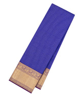 Blue Handloom Kanchipuram Silk Saree With Zari Checks -KA14431