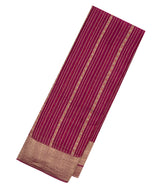 Magenta Mysore Crepe Silk Saree With Meena Floral Stripes-MS3101