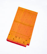 Orange Handloom Uppada Silk Saree With Droplet Zari Buttas