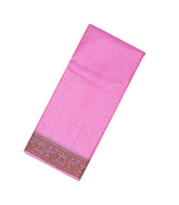 BubbleGum Pink Woven Tussar Silk Saree With Silk Thread Work Border-TU2963