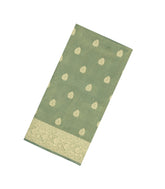 Aquamarine Woven Art Tissue Dupion Saree With Floral Zari Buttas-BL5889