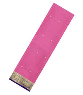 Bubblegum Pink Woven Mysore Silk Saree With Buttas & Contrast Border-MS3598