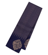 Navy Blue Handloom Soft Silk Saree With Zari Stripes-SO4649