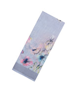 Grey Printed Synthetic Linen Saree With Floral Motifs-SY0187