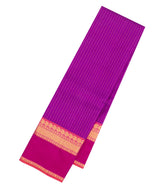 Purple Handloom Kanchipuram Silk Saree With Stripes-KA15336