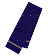 Dark Blue Woven Pure Silk Saree With Floral Buttas-KA15540