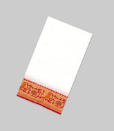 White Handloom Soft Silk Saree With Contrast Meena Border-SO4726