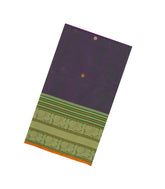 Purple Handloom Silk Cotton Saree With Buttas-SC4315