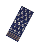 Dark Blue Printed Synthetic Dola Silk Saree With Zari Border-BL5055