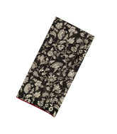 Black Woven Linen Saree With Printed Floral Vine Motifs -LI0648