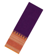 Dark Purple Woven Chettinad Cotton Saree With Contrast Border-CN1897