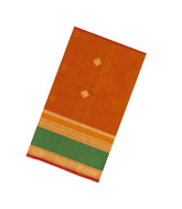Orange Handloom Silk Cotton Saree With Zari Buttas-SC4365