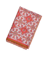 Red Woven Blended Silk Saree With Ikat Motifs & Hand Embroidered Selvage-EN1704