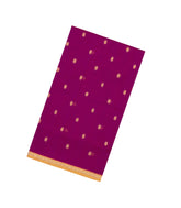 Magenta Handloom Maheswari Silk Cotton Saree With Buttas & Zari Border-SC4891