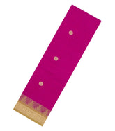 Hot Pink Handloom Kanchi Cotton Saree With Temple Border-KC1831