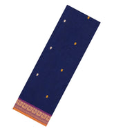 Dark Blue Woven Chettinad Cotton Saree With Buttas-CN1861