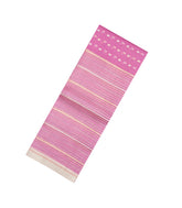 BubbleGum Pink Woven Pure Organza Silk Saree With Stripes-KS1122