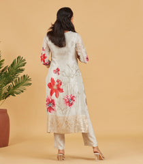 Ivory Grey Festive Kurta Set