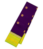 Dark Purple Handloom Korvai Kanchipuram Silk Saree With Annam Buttas-KA14827