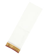 White Woven Mysore Silk Saree With Contrast Zari Border-MS3796