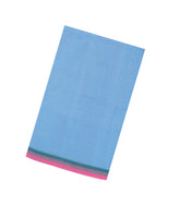Steel Blue Woven Bengal Cotton Saree With Contrast Border-BG1863
