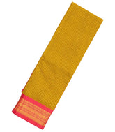 Mustard Woven Chirala Cotton Saree With Buttas & Contrast Border-CR1346