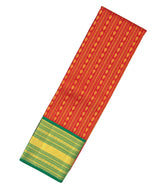 Red Handloom Silk Korvai Kanchipuram Pattu Pavadi Material-PM2073