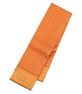 Rust Handloom Kanchipuram Silk Saree With Rudraksham Motifs-KA15216
