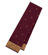 Maroon Handloom Kanchipuram Silk Saree With Buttas-KA15138