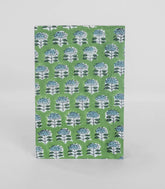 Green 9 X 6 Inch Bagru Dabu Block Printed 96 Page Handmade Notebook-ACS1014