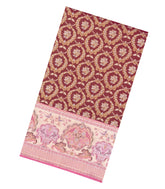 Maroon Handloom Kanchipuram Bridal Silk Saree With Contrast Meena Border-KA16281
