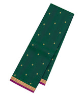 Dark Green Woven Pure Silk Saree With Buttas & Contrast Border-KA15621