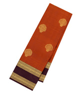 Rust Handloom Soft Silk Saree With Floral Buttas-SO4677