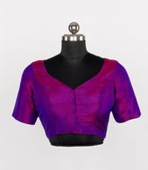 Magenta Readymade Plain Silk Blouse With Elbow Sleeve-RB5256
