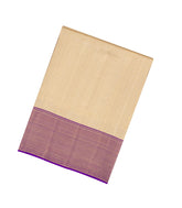 Taupe Handloom Kanchipuram Tissue Silk Saree With Diamond Motifs & Contrast Border-KA13494