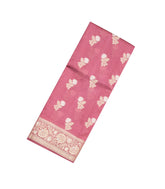 Dusty Peach Woven Dupion Silk Saree With Floral Buttas-DS0511