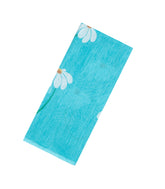 Turquoise Printed Synthetic Linen Saree With Floral Motifs-SY0055