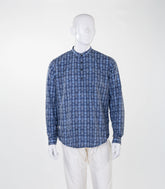 Steel blue short kurta with Jaipur print-EW1109