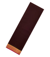 Dark Brown Woven Mysore Silk Saree With Contrast Border-MS3732