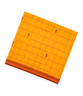 Mustard Woven Kadapa Cotton Saree With Buttas & Contrast Border-KN0666